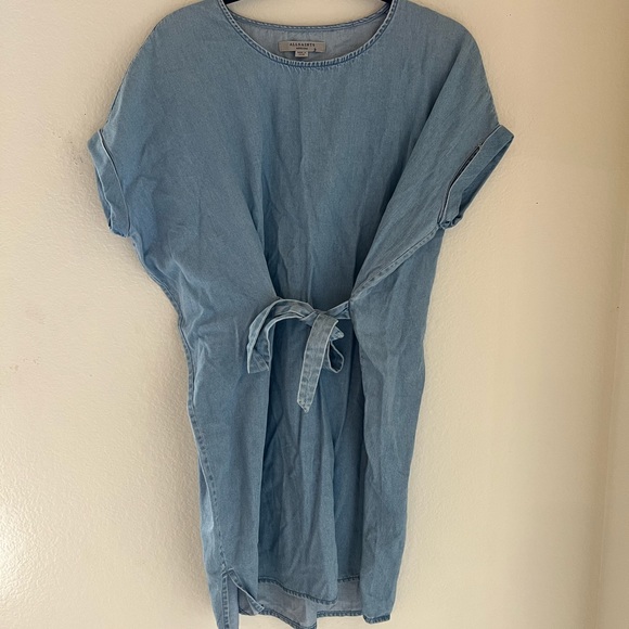 ALLSAINTS DENIM MINI WRAP DRESS - Picture 2 of 4